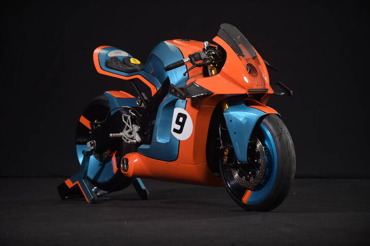 Sports motorcycle on black background
