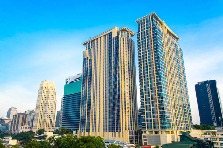 Skyscrapers against the blue sky