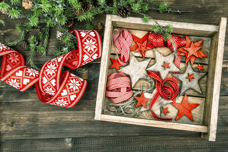 Коледна украса и панделки