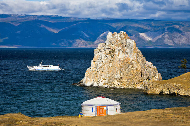 Shamanka Rock on Olkhon Island