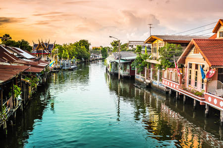 Kanály řeky Bangkok