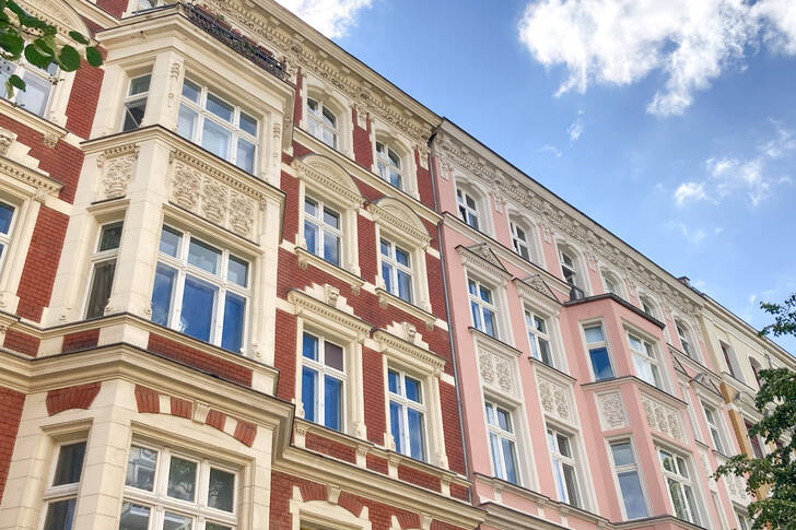 Fasad rumah di distrik Berlin-Mitte