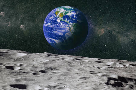 Vista de la Tierra desde la superficie de la Luna