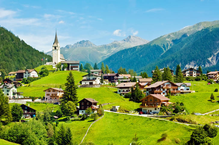 Village in the Swiss Alps