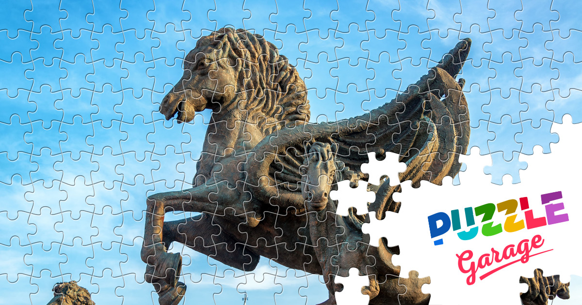 Statues of Pegasus Jigsaw Puzzle (Art, Sculpture) | Puzzle Garage