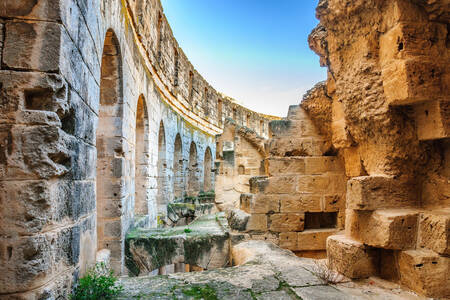 Reruntuhan Colosseum di El Djem