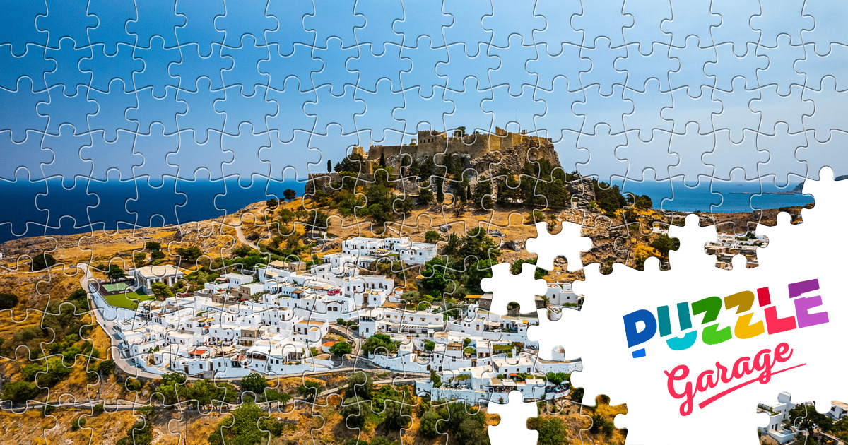 Acropolis of Lindos on the island of Rhodes Jigsaw Puzzle (Countries Acropolis of Lindos on the island of Rhodes Jigsaw Puzzle (Countries