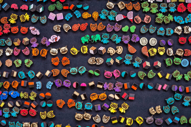 Colorful collection of earrings