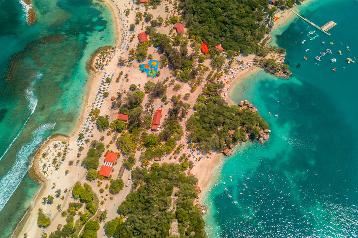 View from above of the island of Haiti