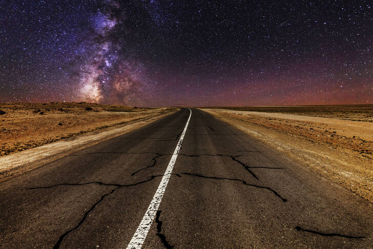 Night deserted road