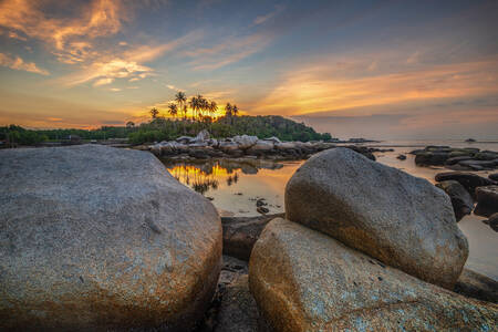 ビンタン島の夕日