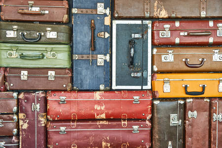 Colorful travel suitcases