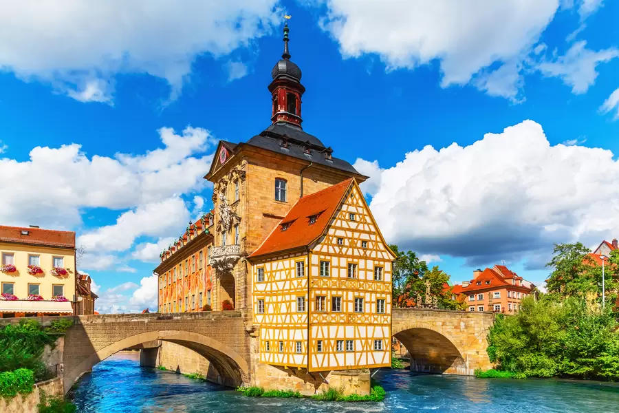 Gammalt stadshus i Bamberg