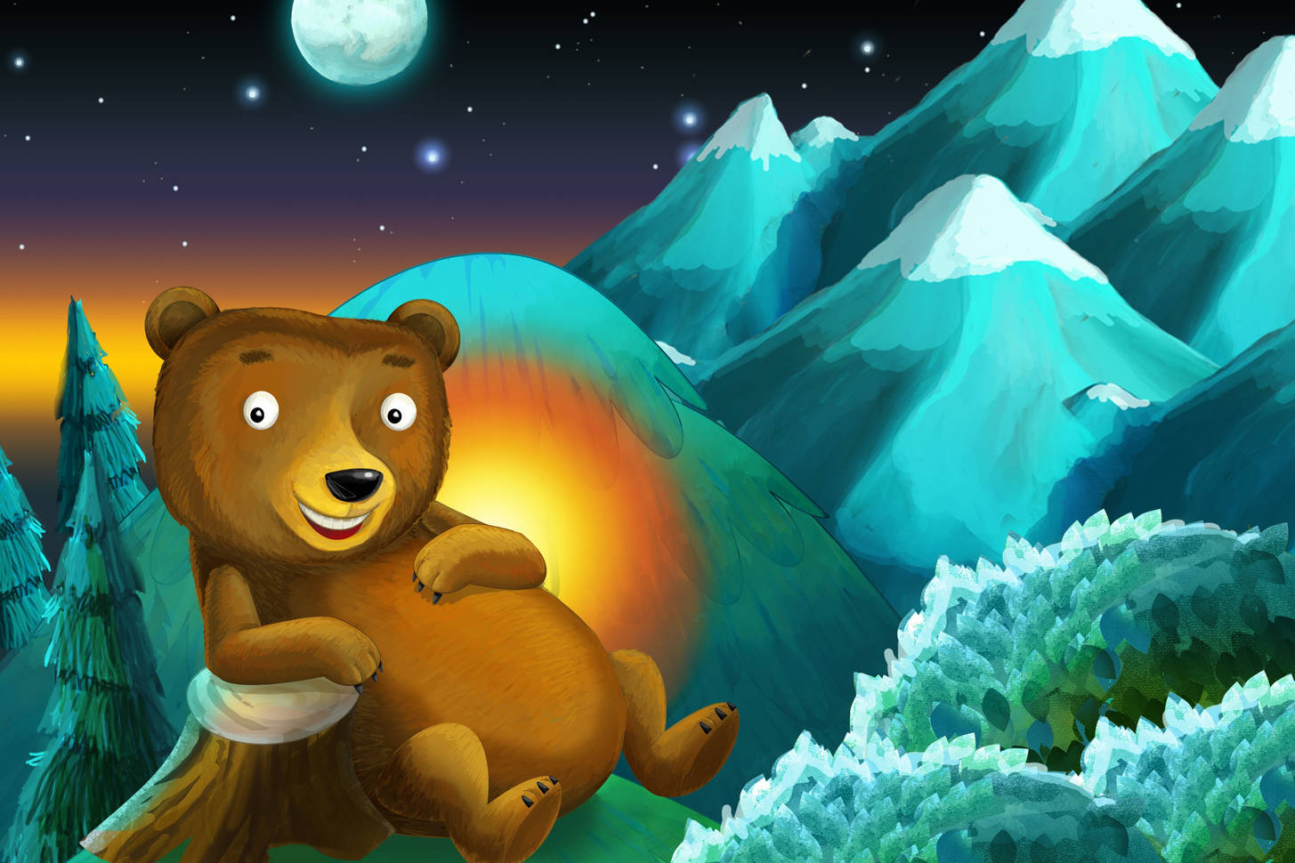 Bear in the forest Jigsaw Puzzle (For children, Cartoon Illustrations) Puzzle Garage