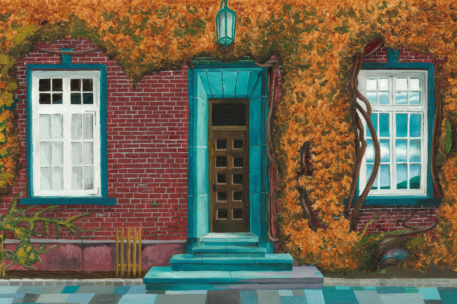 House facade Jigsaw Puzzle (Art, Painting) Puzzle Garage