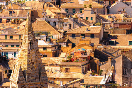 Architecture du quartier du Vieux-Port de Gênes