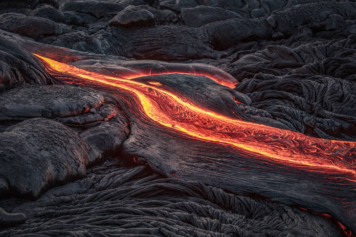 Red lava flow