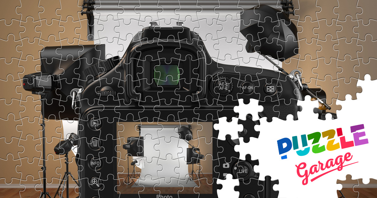 Digital camera in studio Jigsaw Puzzle (Stuff, Foto cameras) Puzzle