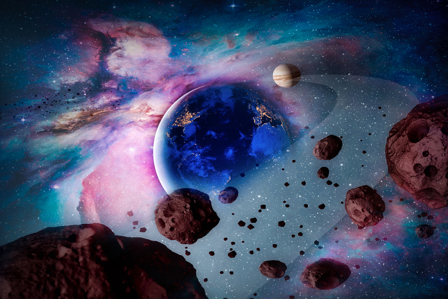 Planète terre et voie lactée