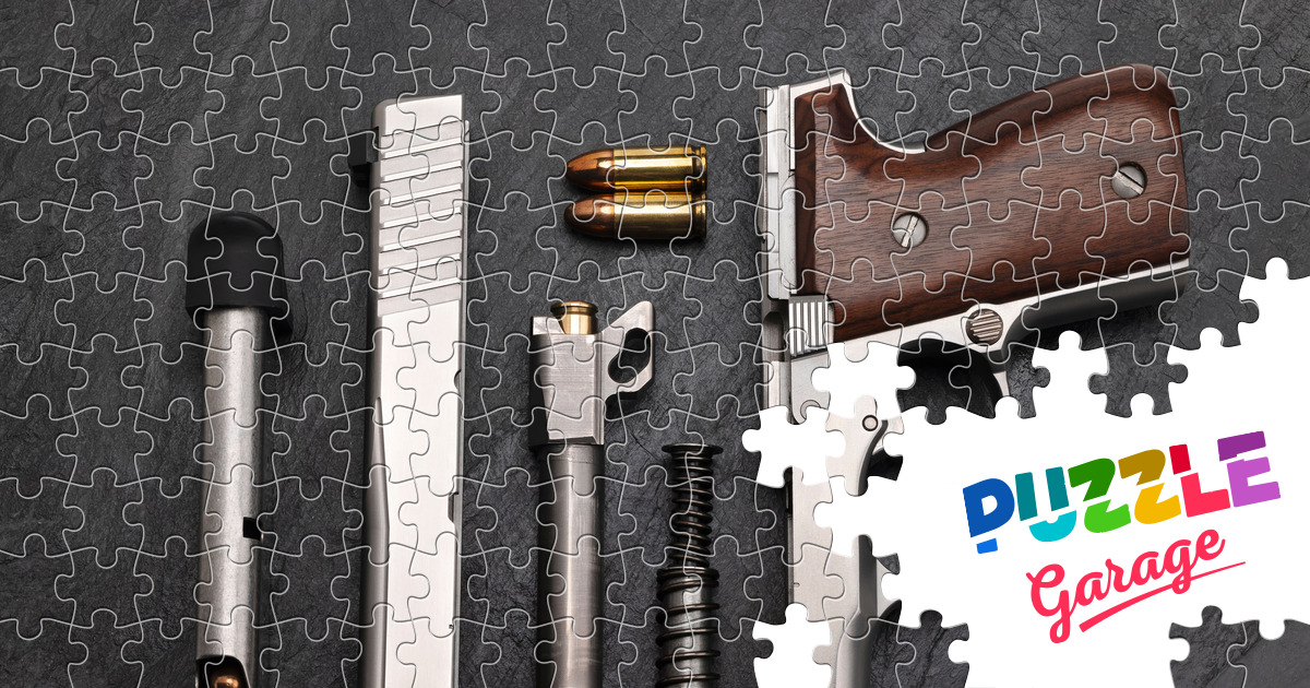 Disassembled gun Jigsaw Puzzle (Stuff, Weapons) Puzzle Garage