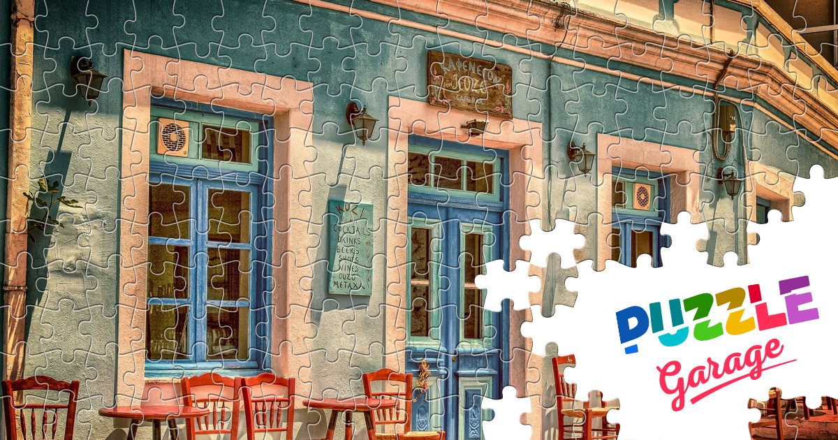 Street Cafe Jigsaw Puzzle (Countries, Greece) Puzzle Garage