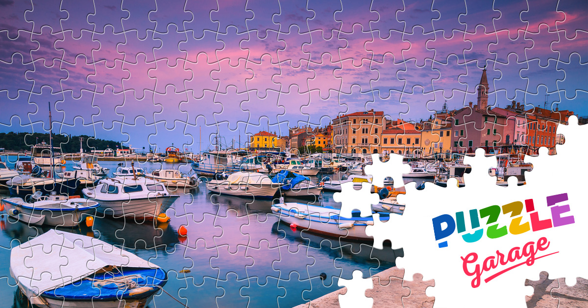 Boats in the harbor at dawn Jigsaw Puzzle (Countries, Croatia) | Puzzle ...