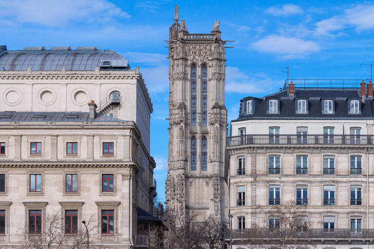 View of the Saint-Jacques Tower in Paris