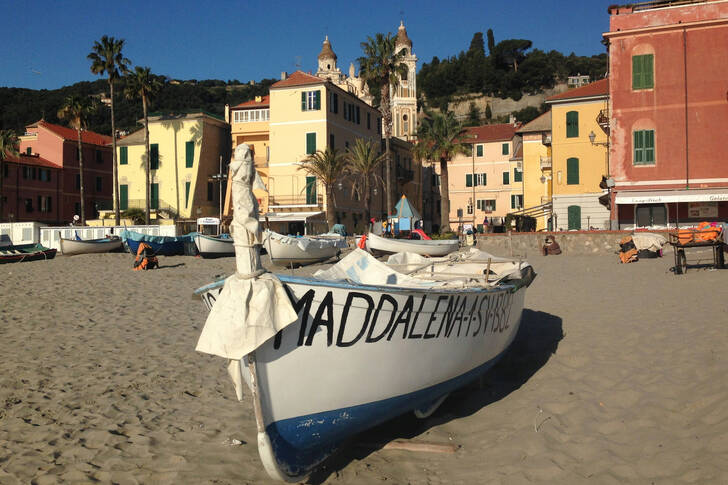 Boat on the beach in Liguria