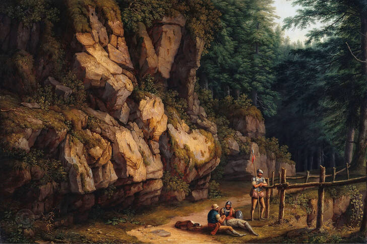 Jacob Philipp Hackert: Forest Landscape with Warriors