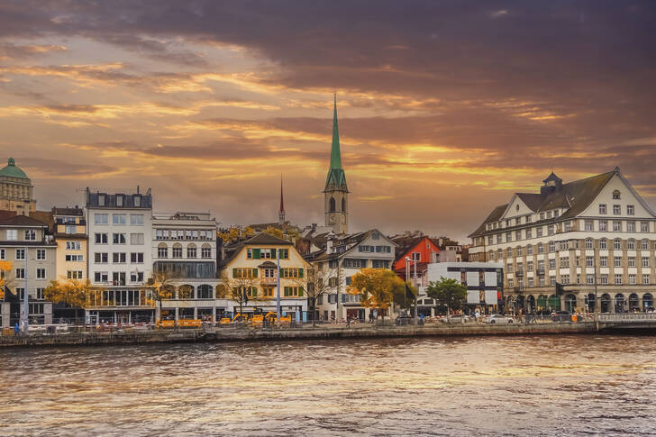 Západ slunce v Curychu