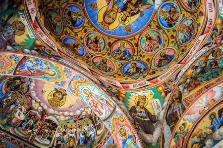 Väggmålning av Rila-klostret