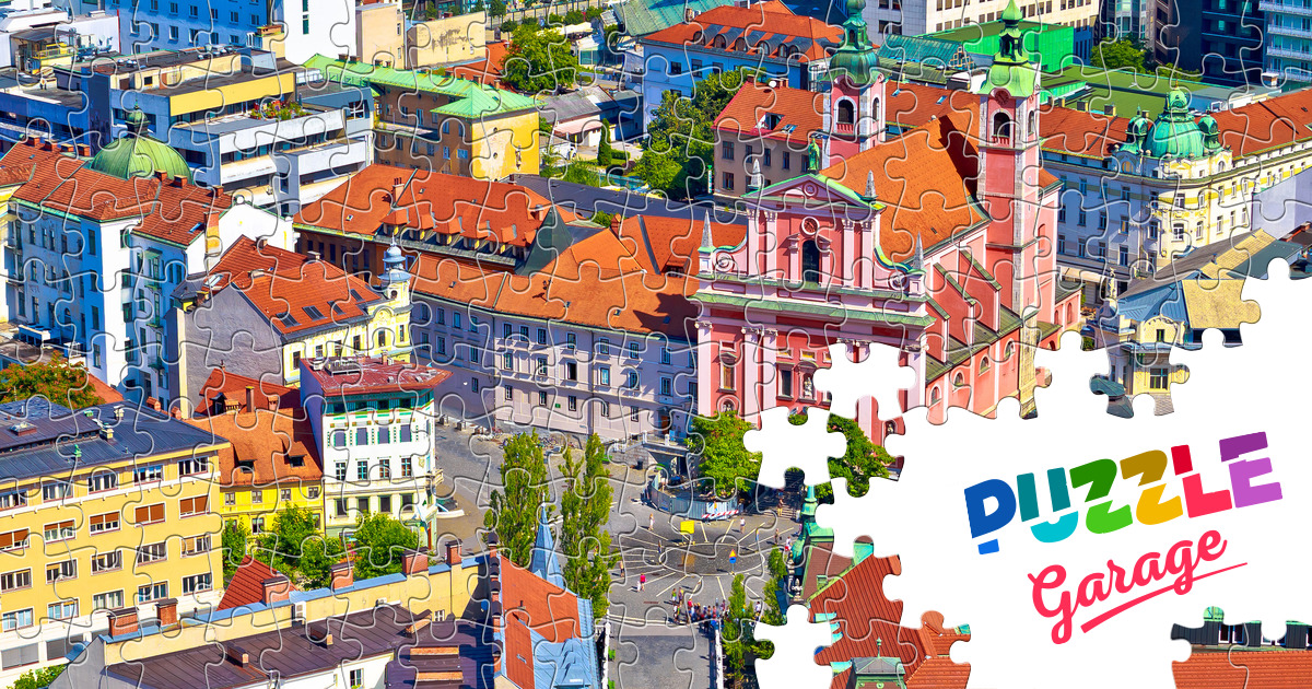 Center of Ljubljana Jigsaw Puzzle (Countries, Slovenia) Puzzle Garage