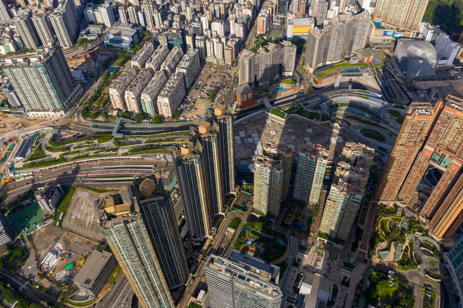 Bovenaanzicht van Kowloon Bay
