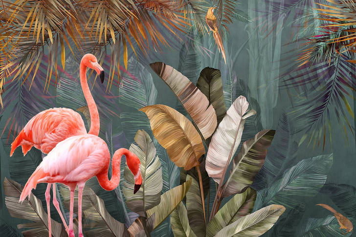 Flamingos in the tropics