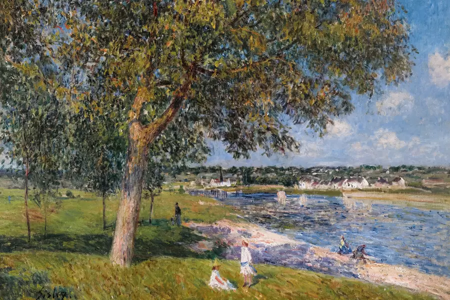 Альфред Сислей: "Ореховое дерево в поле Томери"
