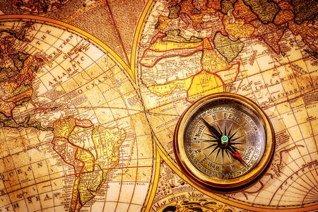 Kompas na mapi drevnog sveta