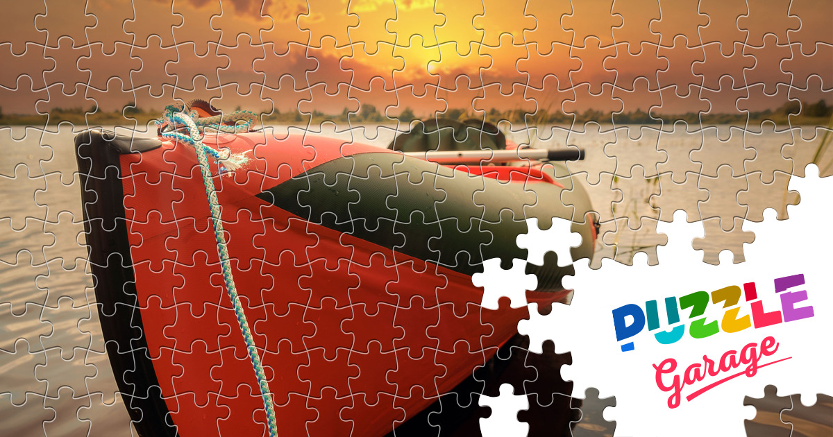 Red kayak Jigsaw Puzzle (Technics, Ships) Puzzle Garage