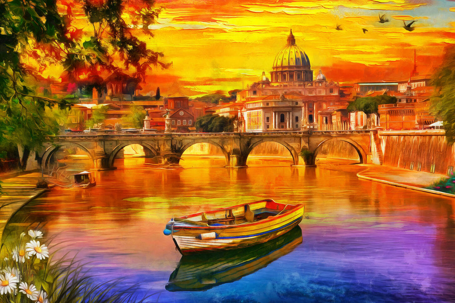 Autumn in Rome Jigsaw Puzzle (Art, Painting) Puzzle Garage