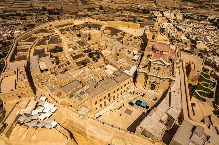Ovanifrån av citadellet, Gozo