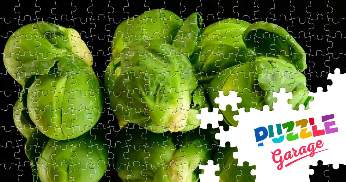 Brussels sprouts on the mirror Jigsaw Puzzle (Plants, Vegetables