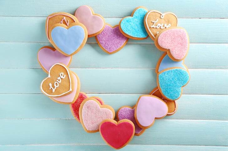 Печенье в форме сердец