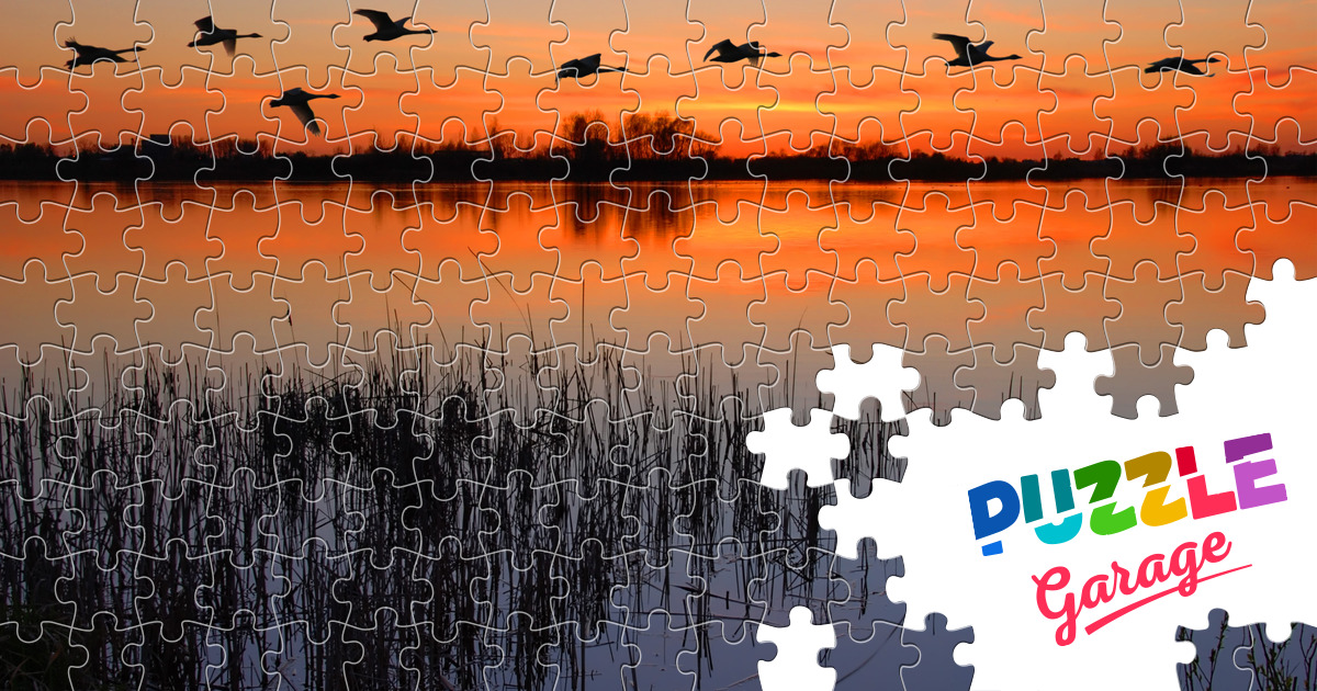 Lake at dusk Jigsaw Puzzle (Nature, Lakes) | Puzzle Garage