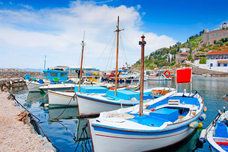 White fishing boats