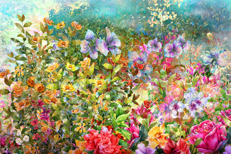 Akvarell tavaszi virágok