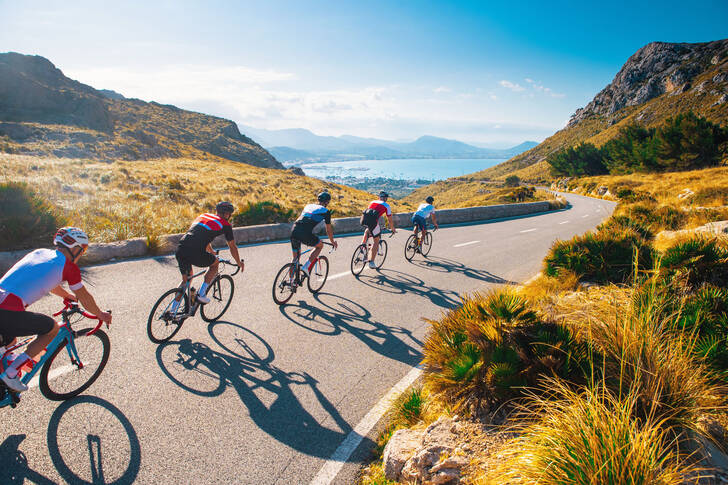 Cyclists on the road