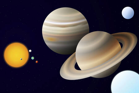 Planets of the Solar System in Space