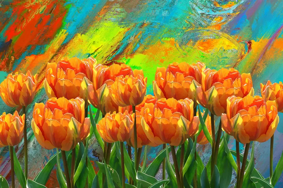 Abstractie met tulpen