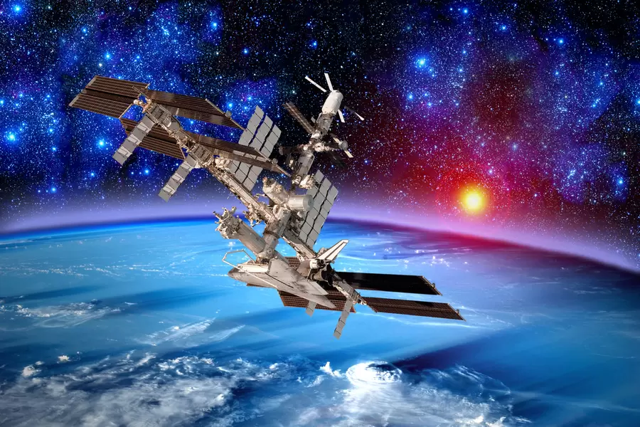 宇宙の国際宇宙ステーション