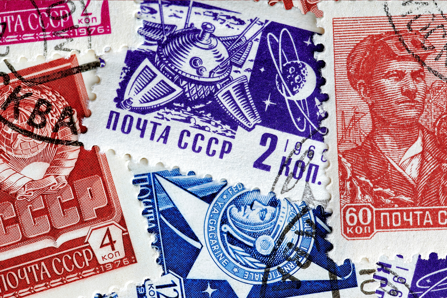 Collection de timbres spatiaux vintage