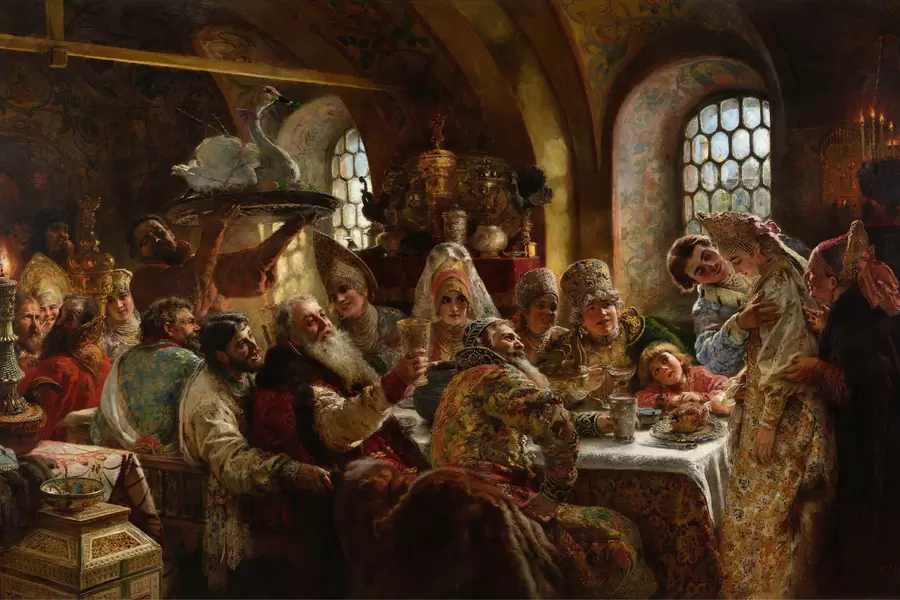 Konstantin Makovsky: "Fiesta de bodas de boyar"